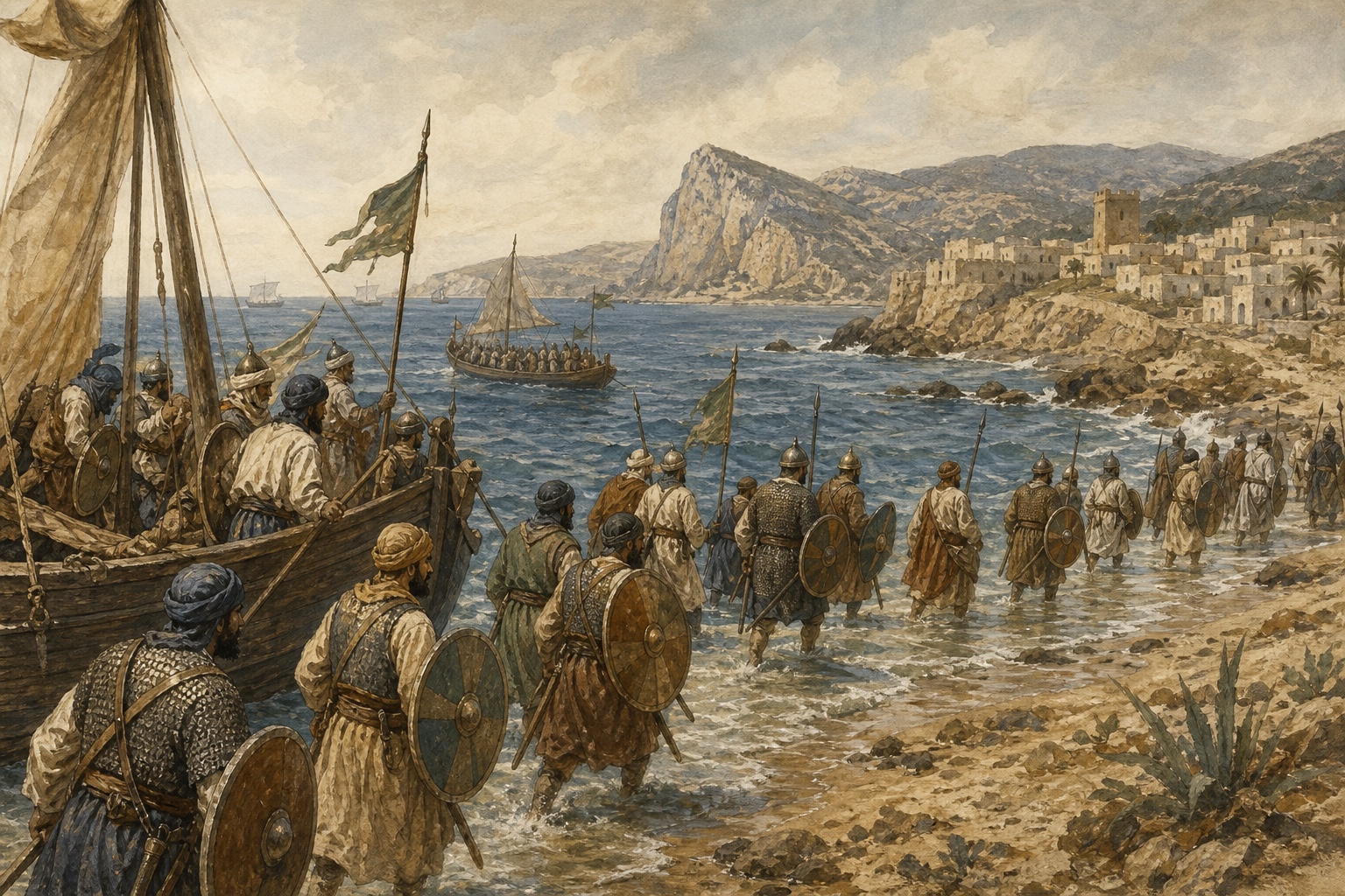 Reconstruction of people and places connected with Islamic Conquest of Iberia
