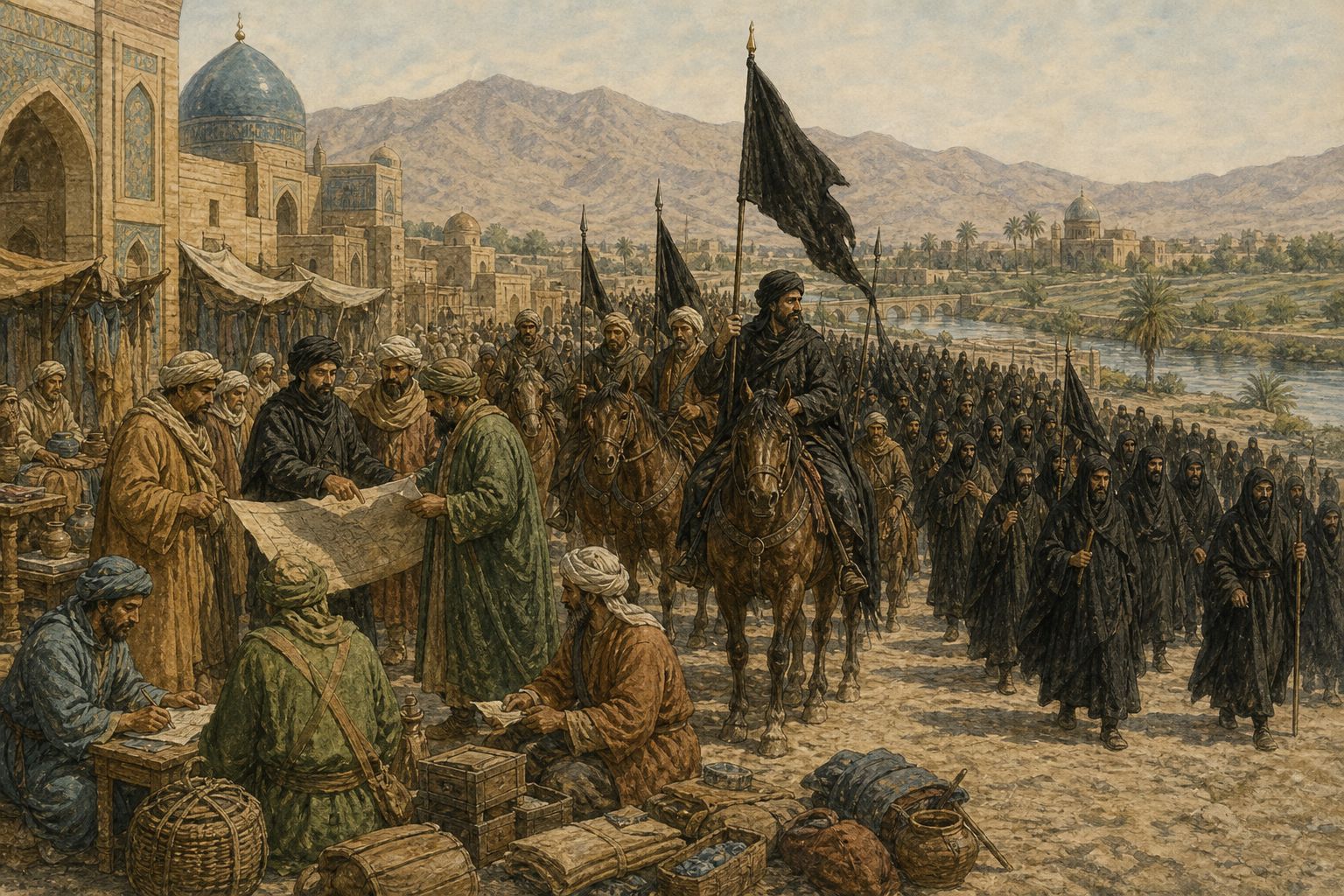 Historical reconstruction of “Abbasid networks organize in Khurasan” in Abbasid Revolution