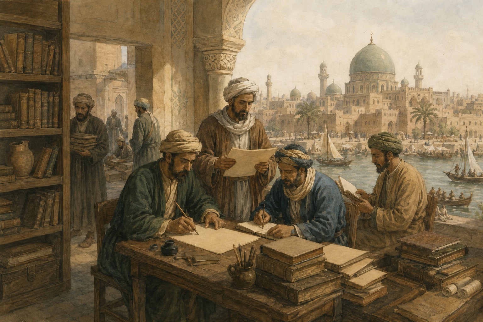 Historical reconstruction of “Baghdad founded as the new capital” in Abbasid Revolution