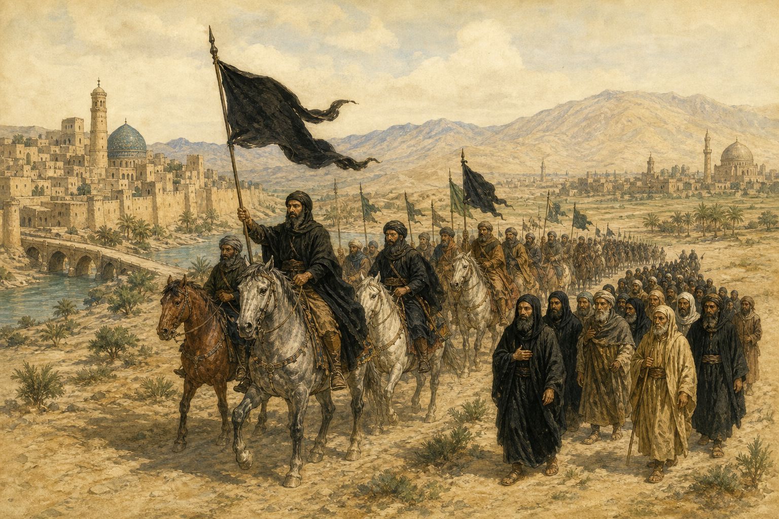 Historical reconstruction of “Umayyad civil war deepens” in Abbasid Revolution