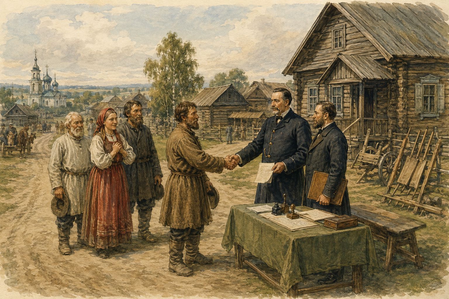 Historical reconstruction of “Reform terms extend across the empire” in Emancipation of the Russian Serfs