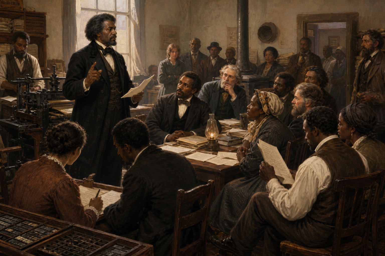 Illustrated reconstruction of the course of Abolitionism in the United States
