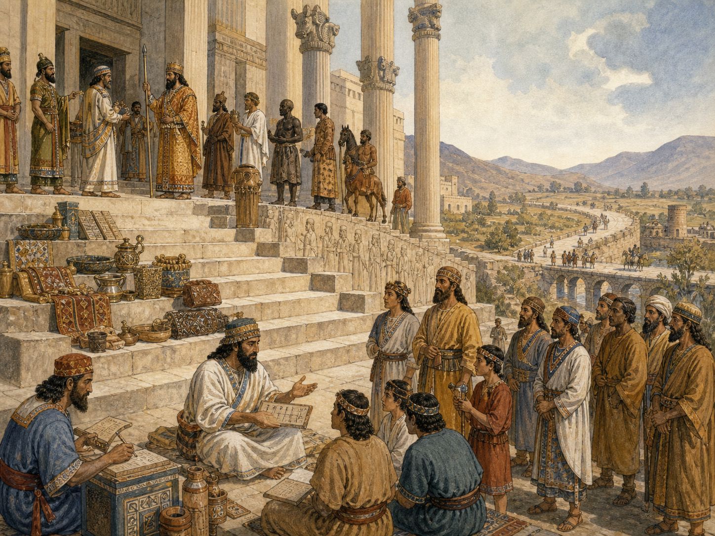 Historical reconstruction of Achaemenid Imperial Administration's long-term consequences: In the longer term, its institutions for connecting diverse peoples across a large territory influenced later west asian dynasties.