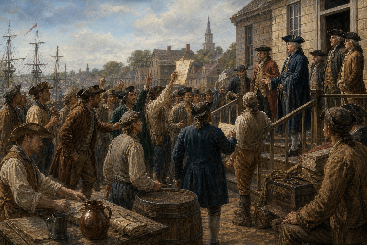American Revolutionary War: a scene of rising tension