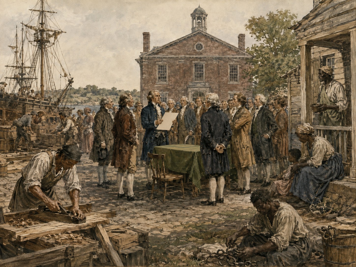 Illustrated reconstruction of the significance of American Revolutionary War