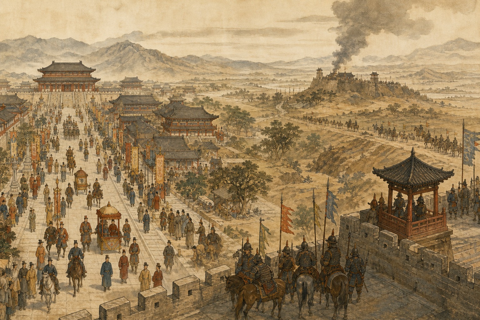 Illustrated reconstruction of the background of An Lushan Rebellion