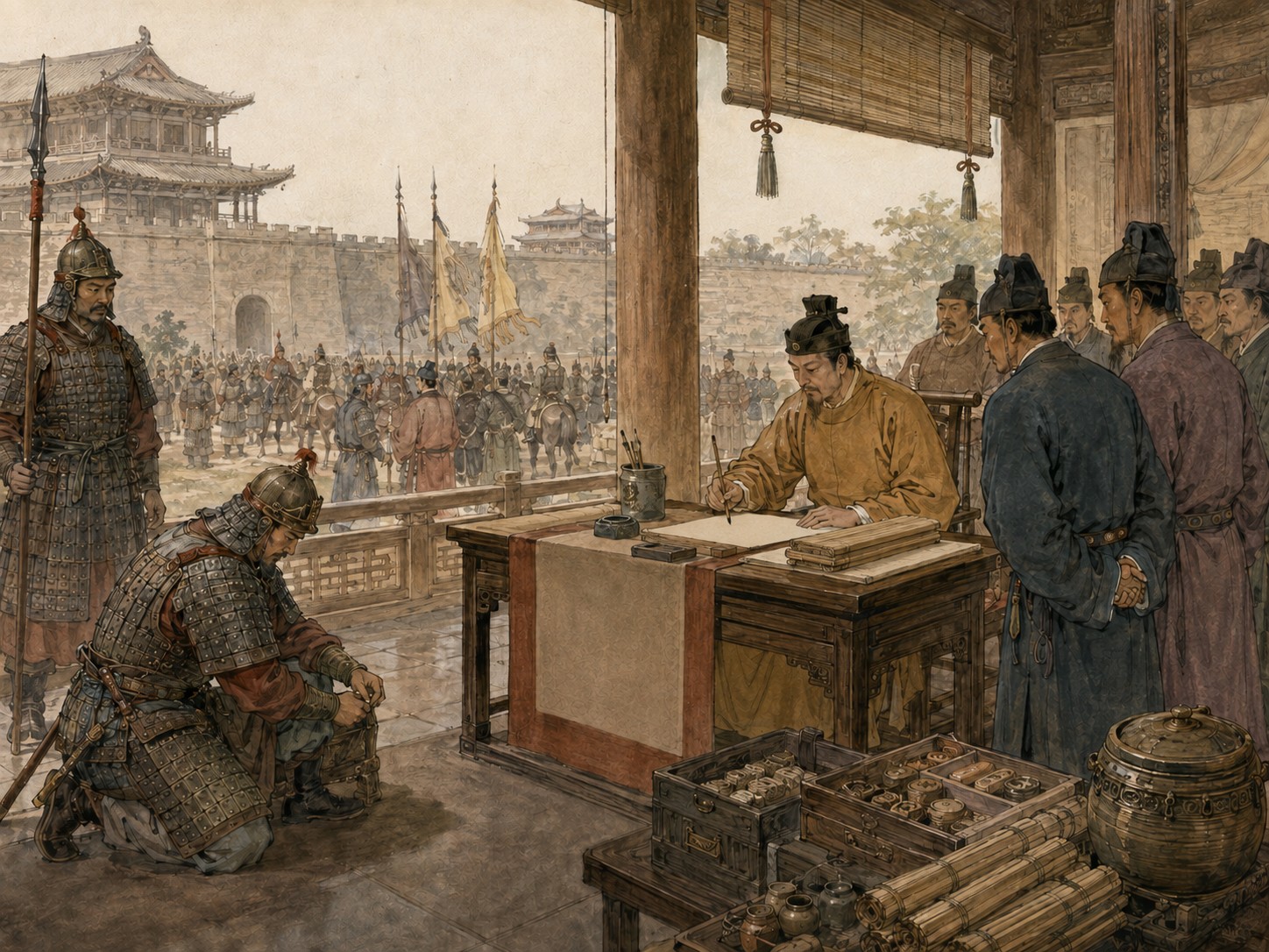 Illustrated reconstruction of the significance of An Lushan Rebellion