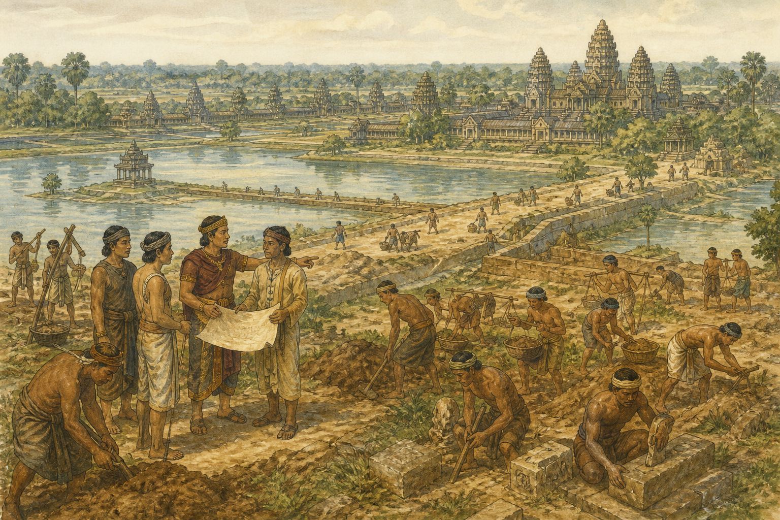 Historical reconstruction of the “Earlier conditions” stage in Expansion of the Angkorian Empire