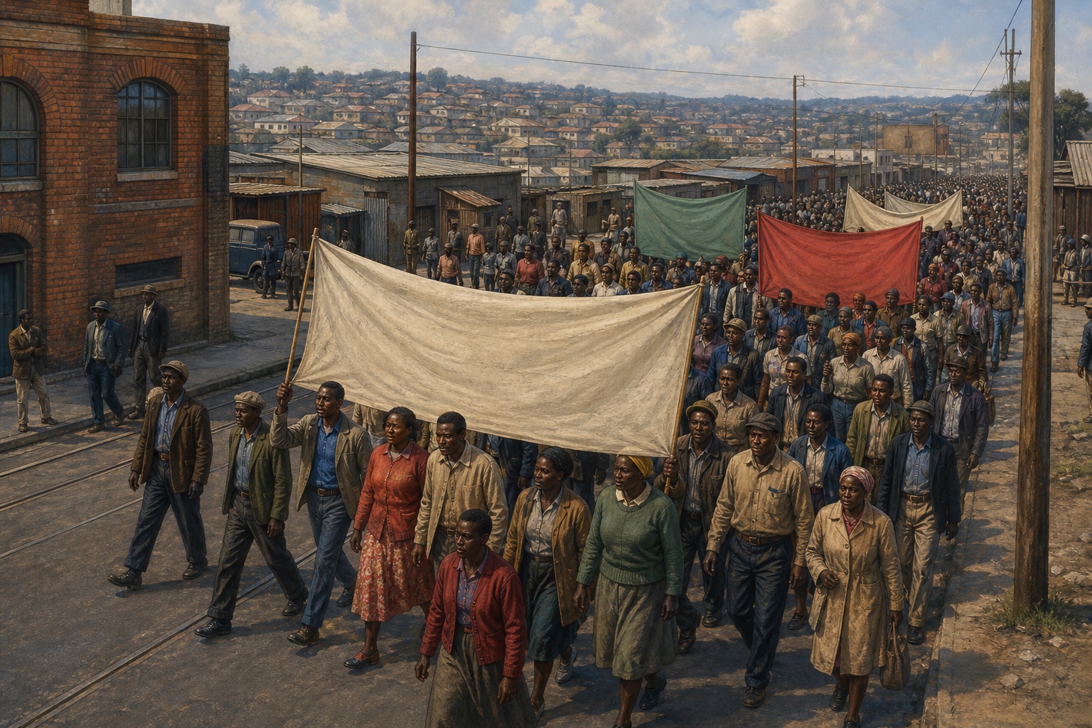 Illustrated reconstruction of the course of Anti-Apartheid Movement