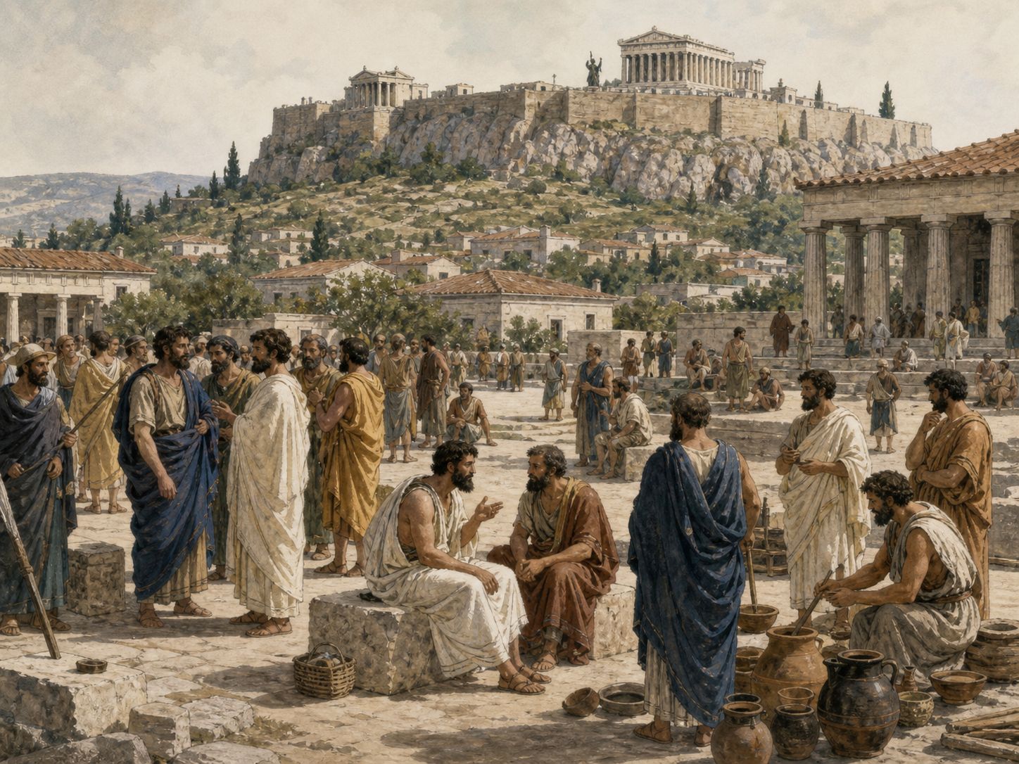 Historical reconstruction of Formation of Athenian Democracy's background: After the end of tyranny, Athens faced the problem of reconnecting aristocratic competition with broader civic participation.