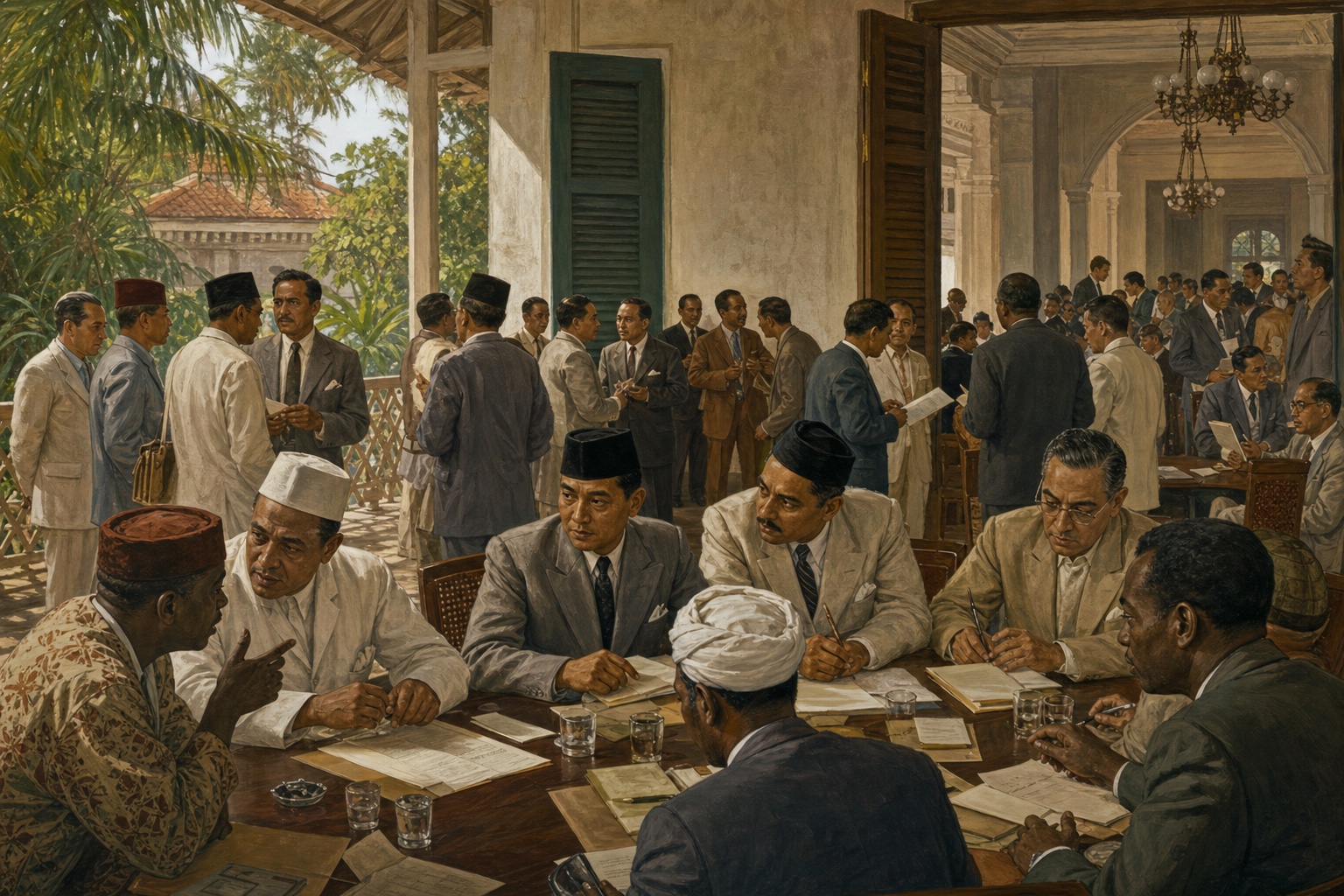 Illustrated reconstruction of the background of Bandung Conference