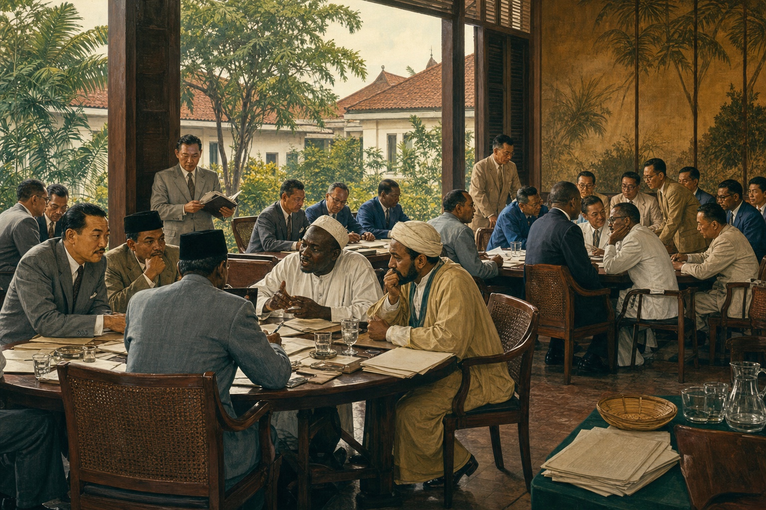 Illustrated reconstruction of the course of Bandung Conference