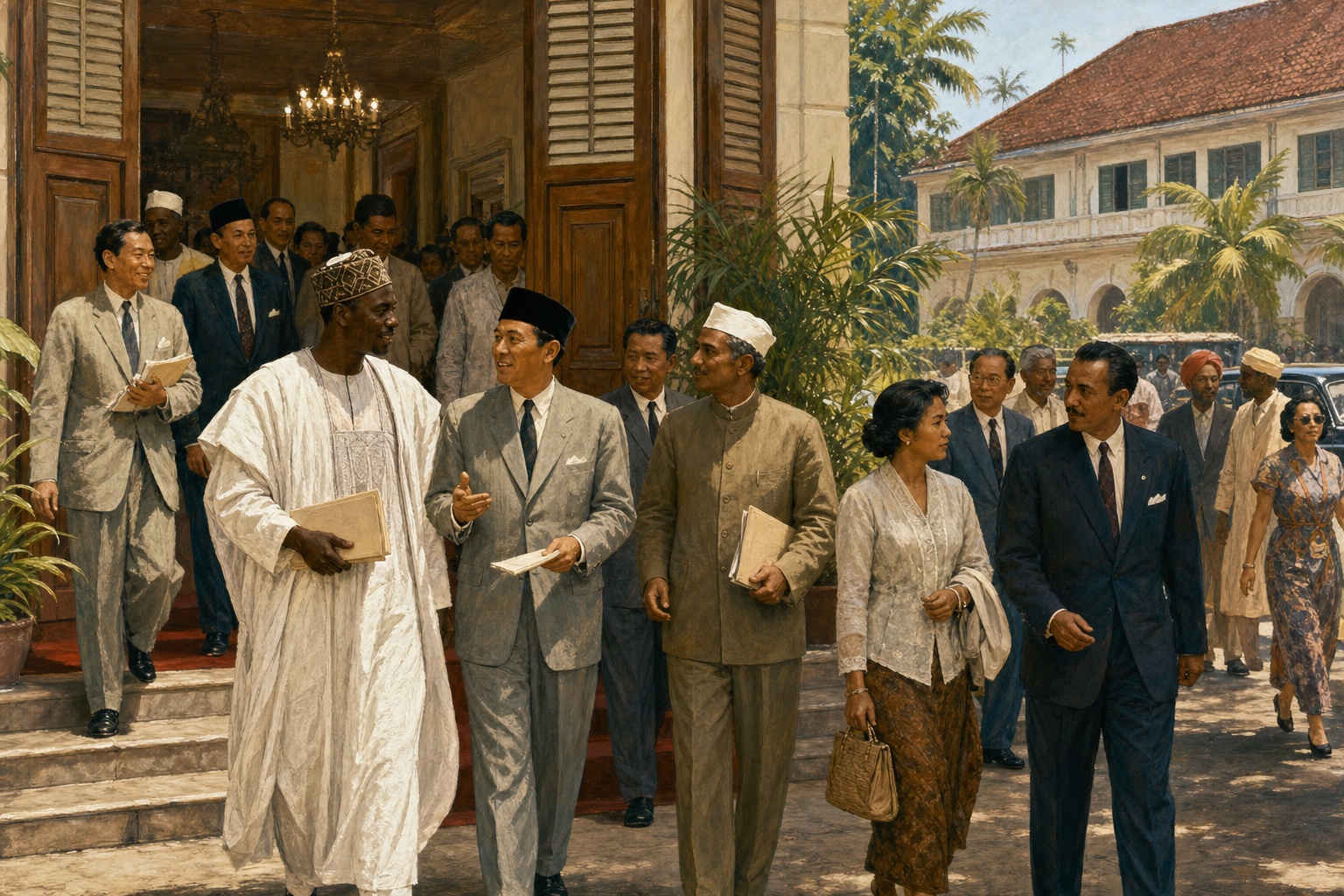 Illustrated reconstruction of the outcome of Bandung Conference