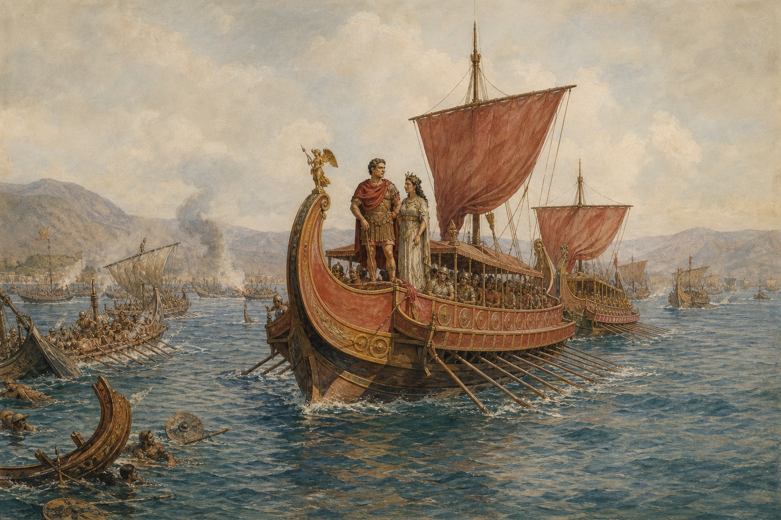 Battle of Actium: a scene of rising tension