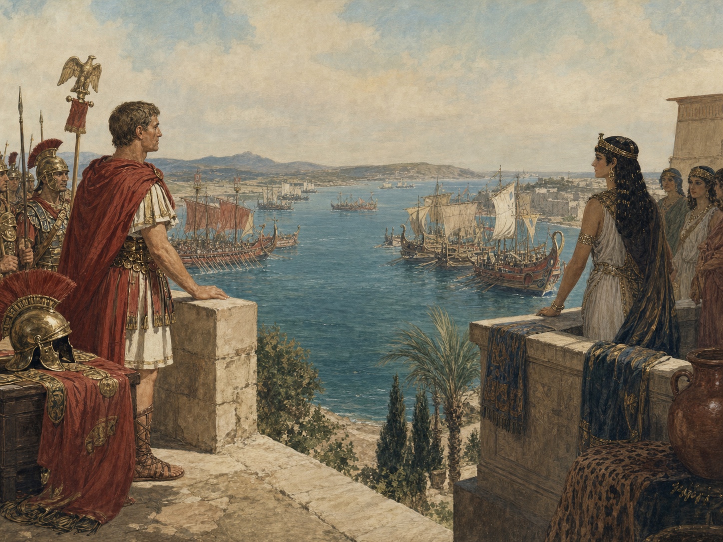 Illustrated reconstruction of the background of Battle of Actium