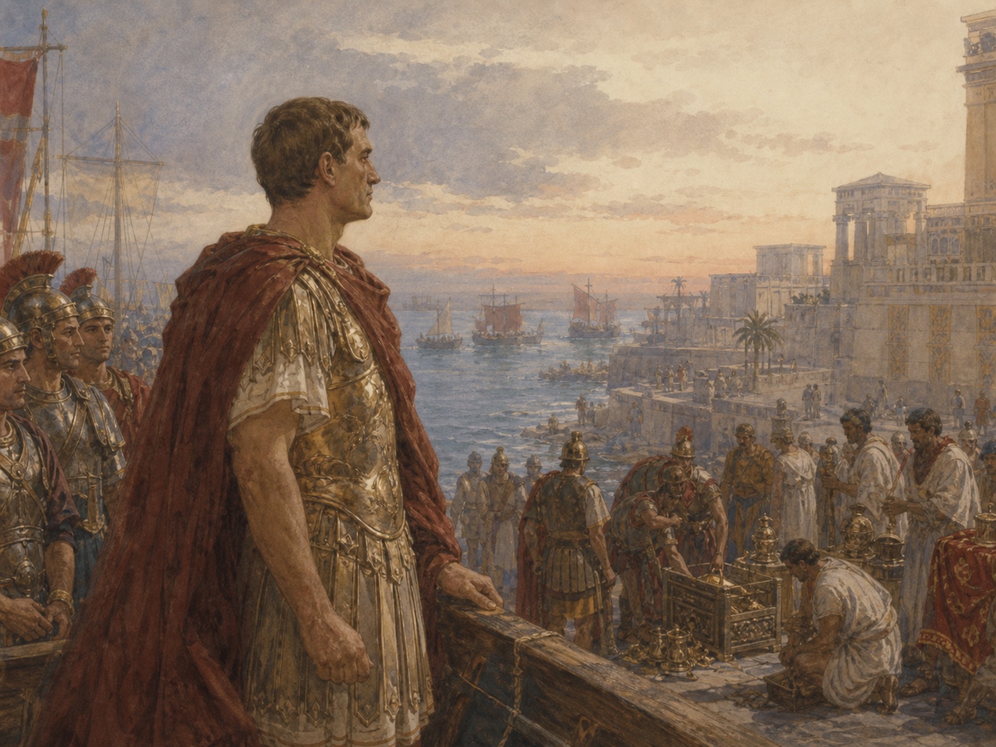 Illustrated reconstruction of the outcome of Battle of Actium