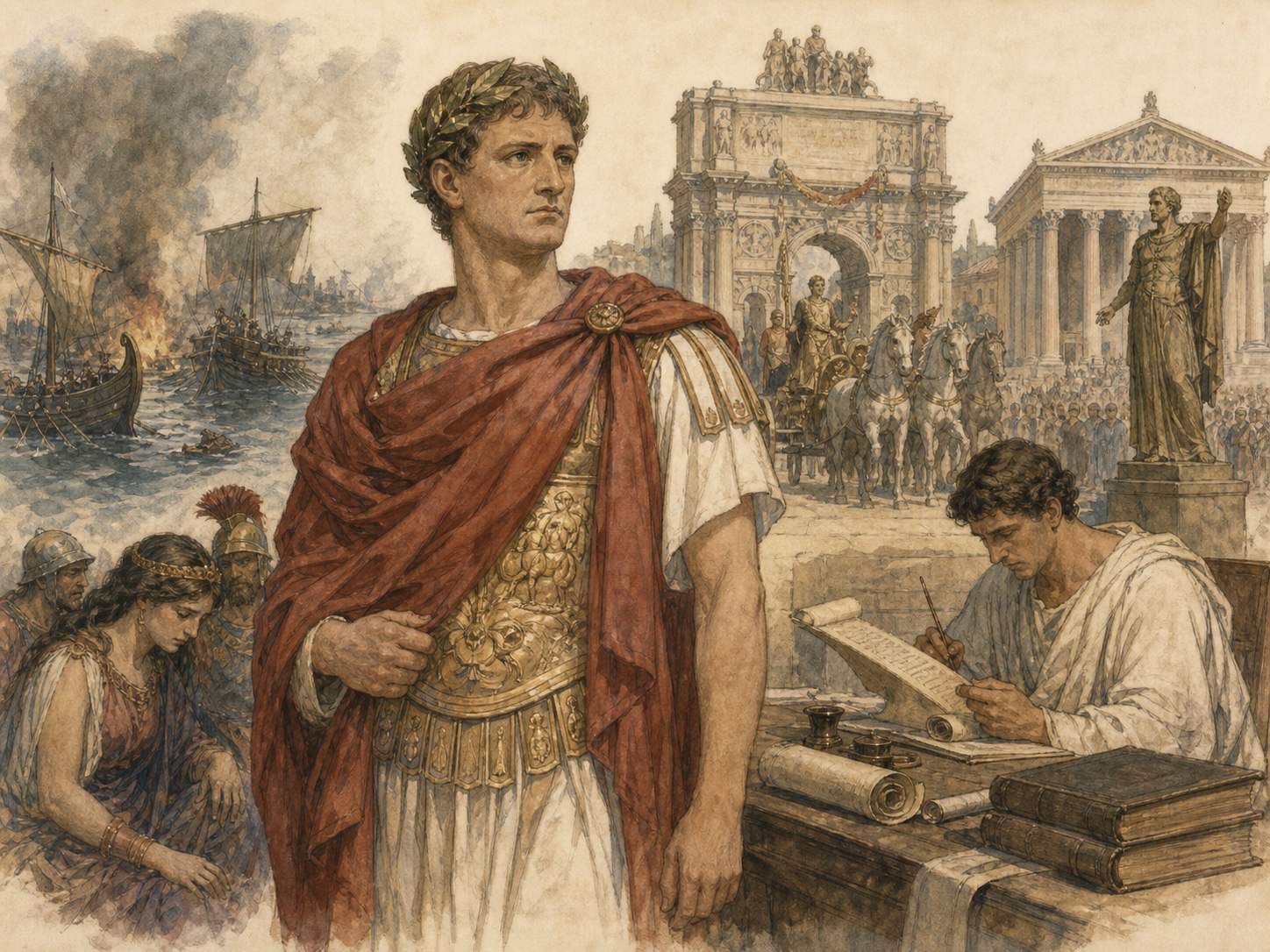 Illustrated reconstruction of the significance of Battle of Actium