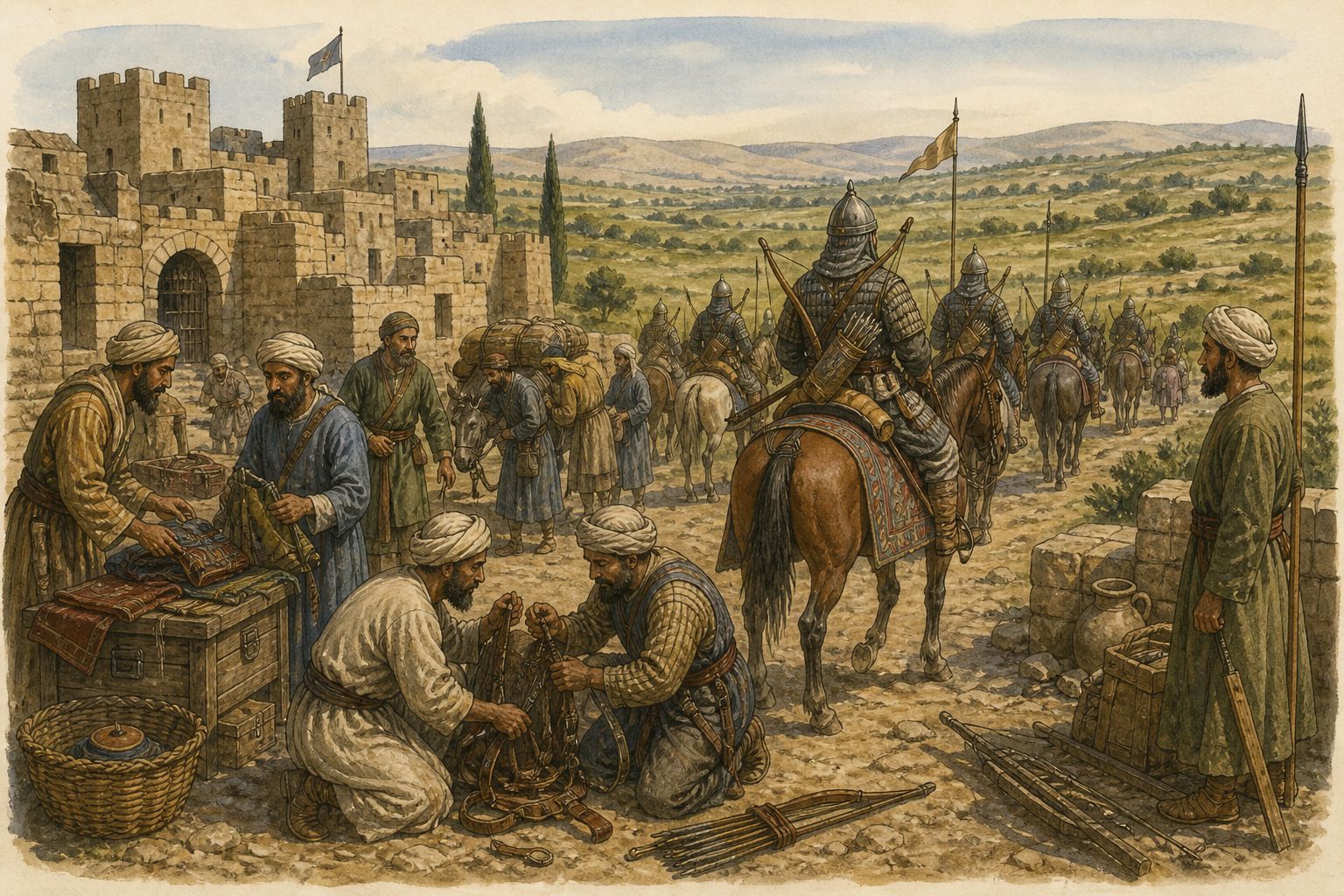 Historical reconstruction of “Mongols enter Damascus” in Battle of Ain Jalut