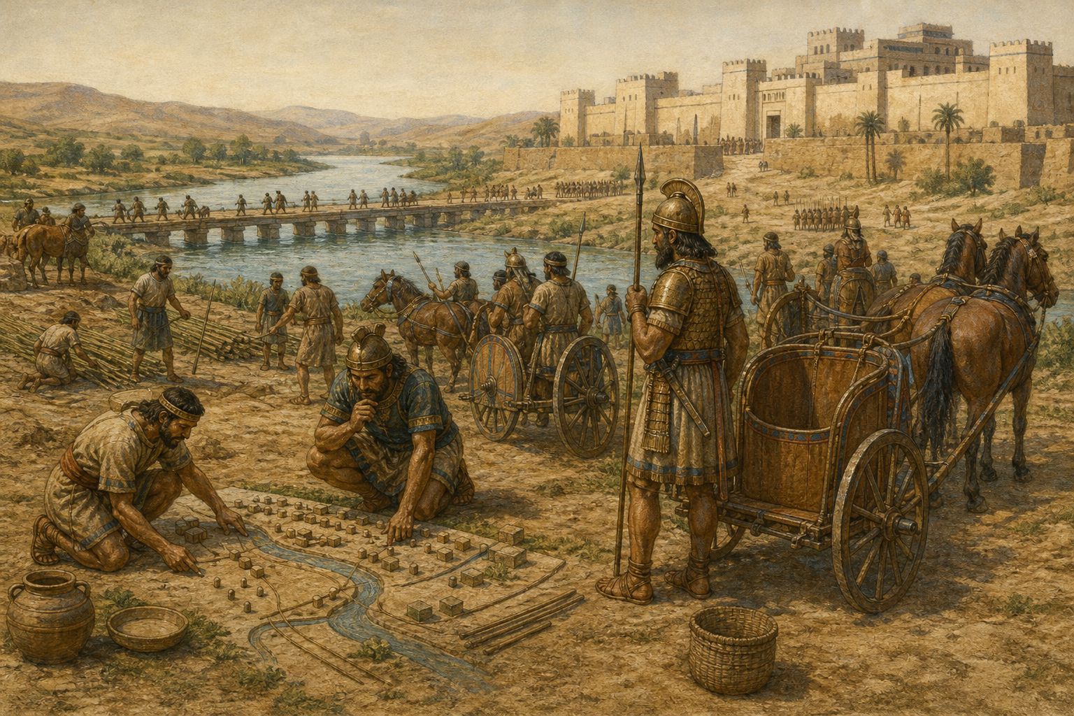 Historical reconstruction of “Ramesses II takes the throne” in Battle of Kadesh