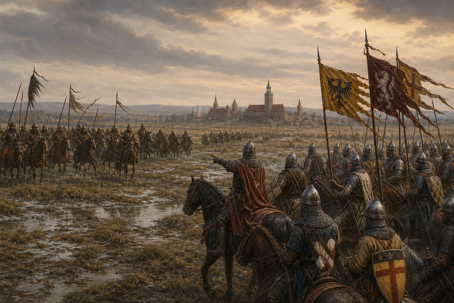 Illustrated reconstruction of the course of Battle of Legnica