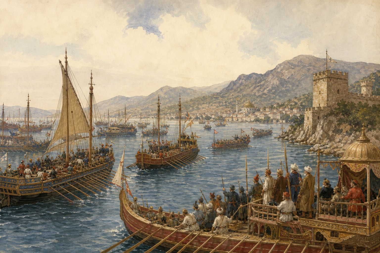 Historical reconstruction of the “The battle of 7 October 1571” stage in Battle of Lepanto