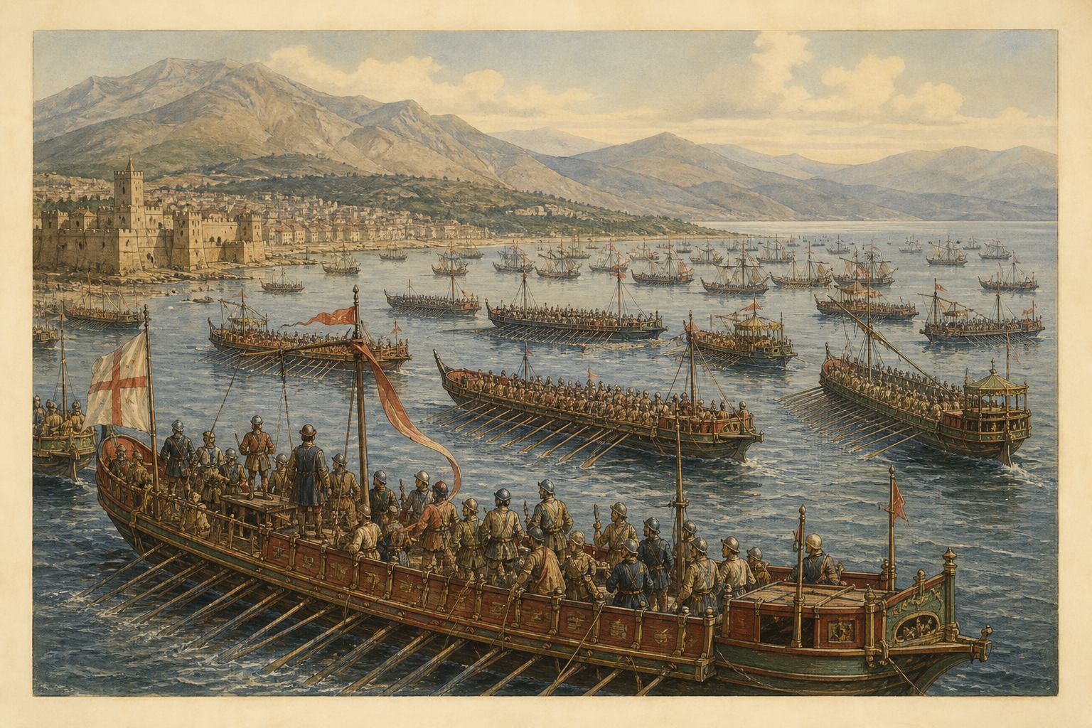 Historical reconstruction of the “Mediterranean memory” stage in Battle of Lepanto