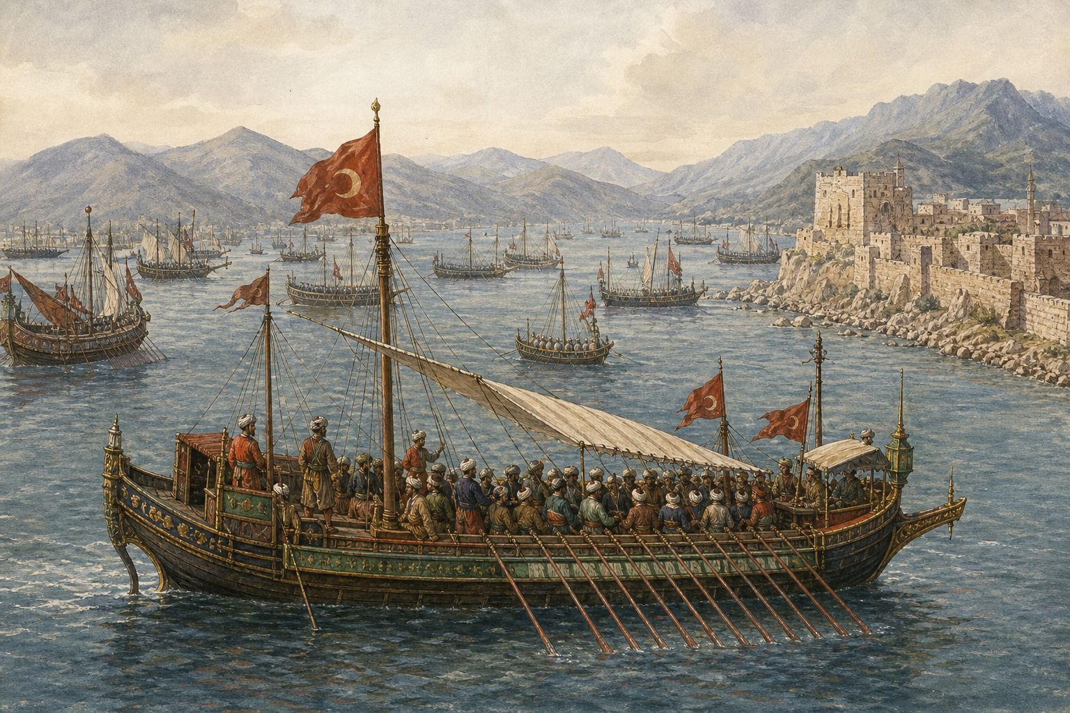 Historical reconstruction of the “Ottoman campaign in Cyprus” stage in Battle of Lepanto