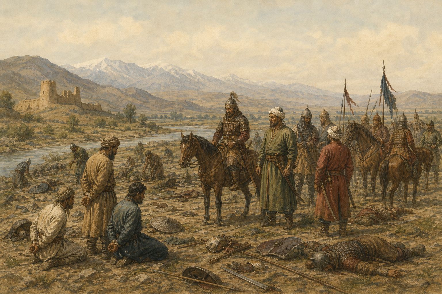 Historical reconstruction of the “Immediate aftermath” stage in Battle of Talas