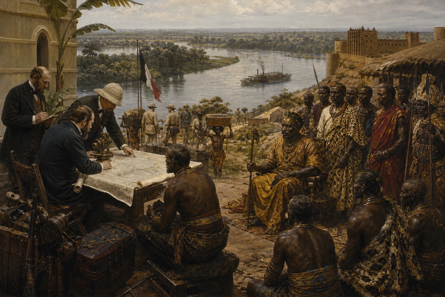 Illustrated reconstruction of the background of Berlin Conference