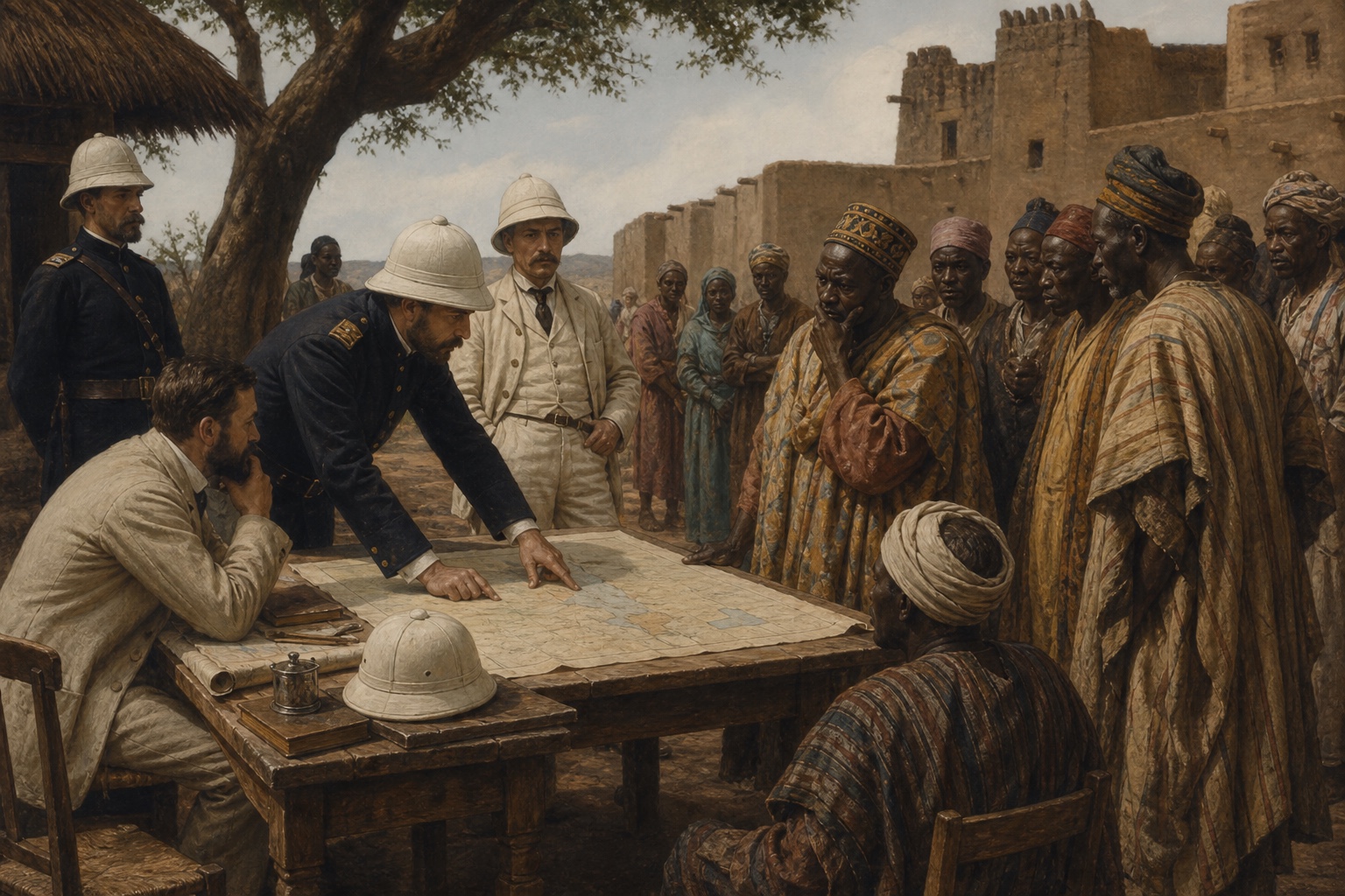 Illustrated reconstruction of the outcome of Berlin Conference