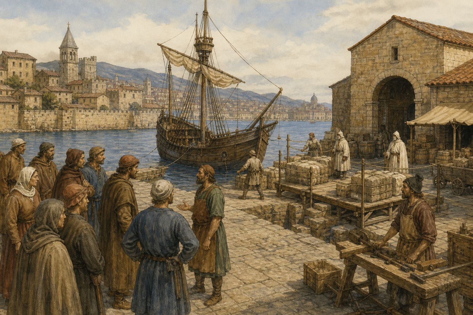 Historical reconstruction of the “Enduring consequences” stage in Arrival of the Black Death in Europe