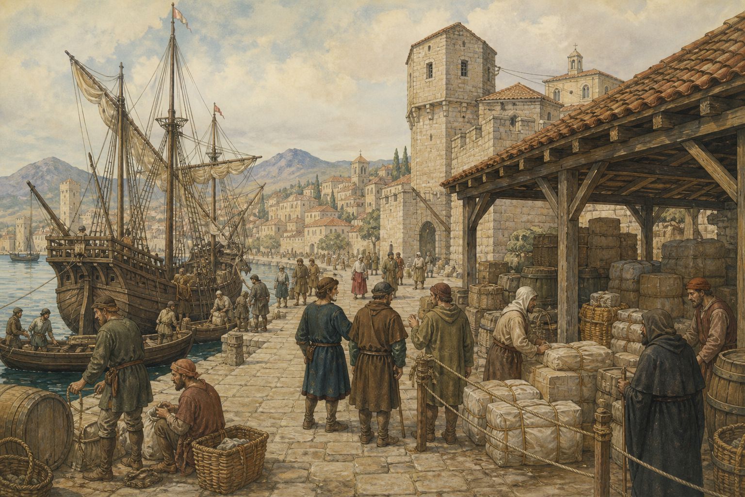Historical reconstruction of the “Earlier conditions” stage in Arrival of the Black Death in Europe
