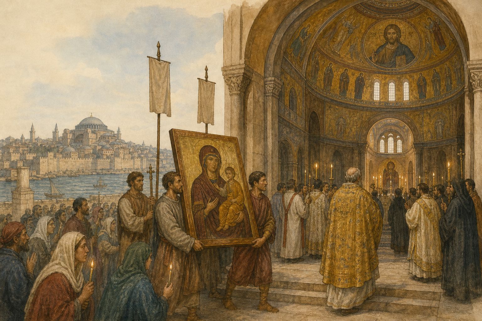 The restoration of Orthodoxy: In 843, the restoration of icon veneration was reaffirmed, marking a major turning point in the controversy.
