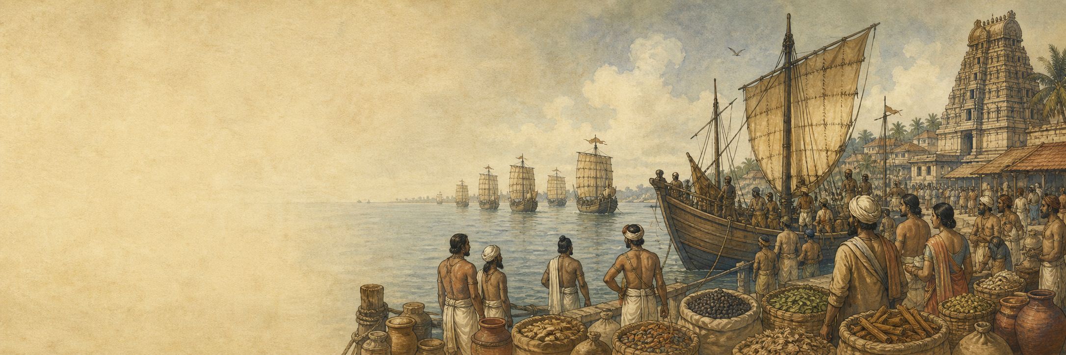 A historical reconstruction of expeditions and maritime power at South India and the Bay of Bengal, showing the setting of Chola Maritime Expansion