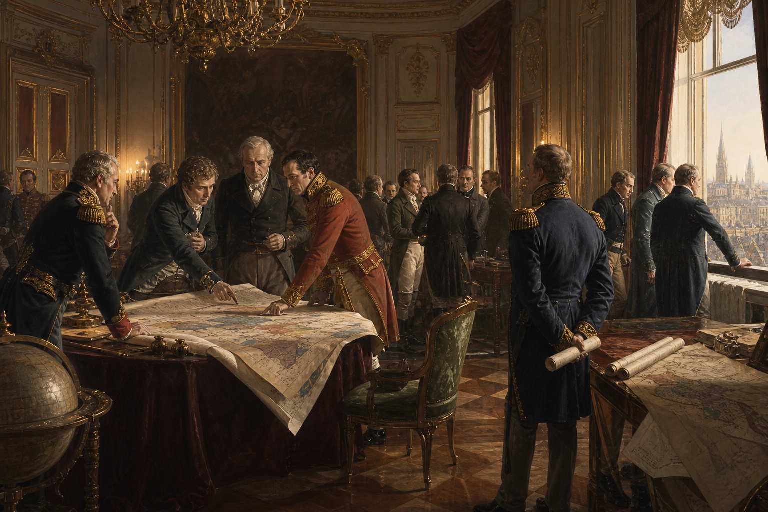 Illustrated reconstruction of the background of Congress of Vienna