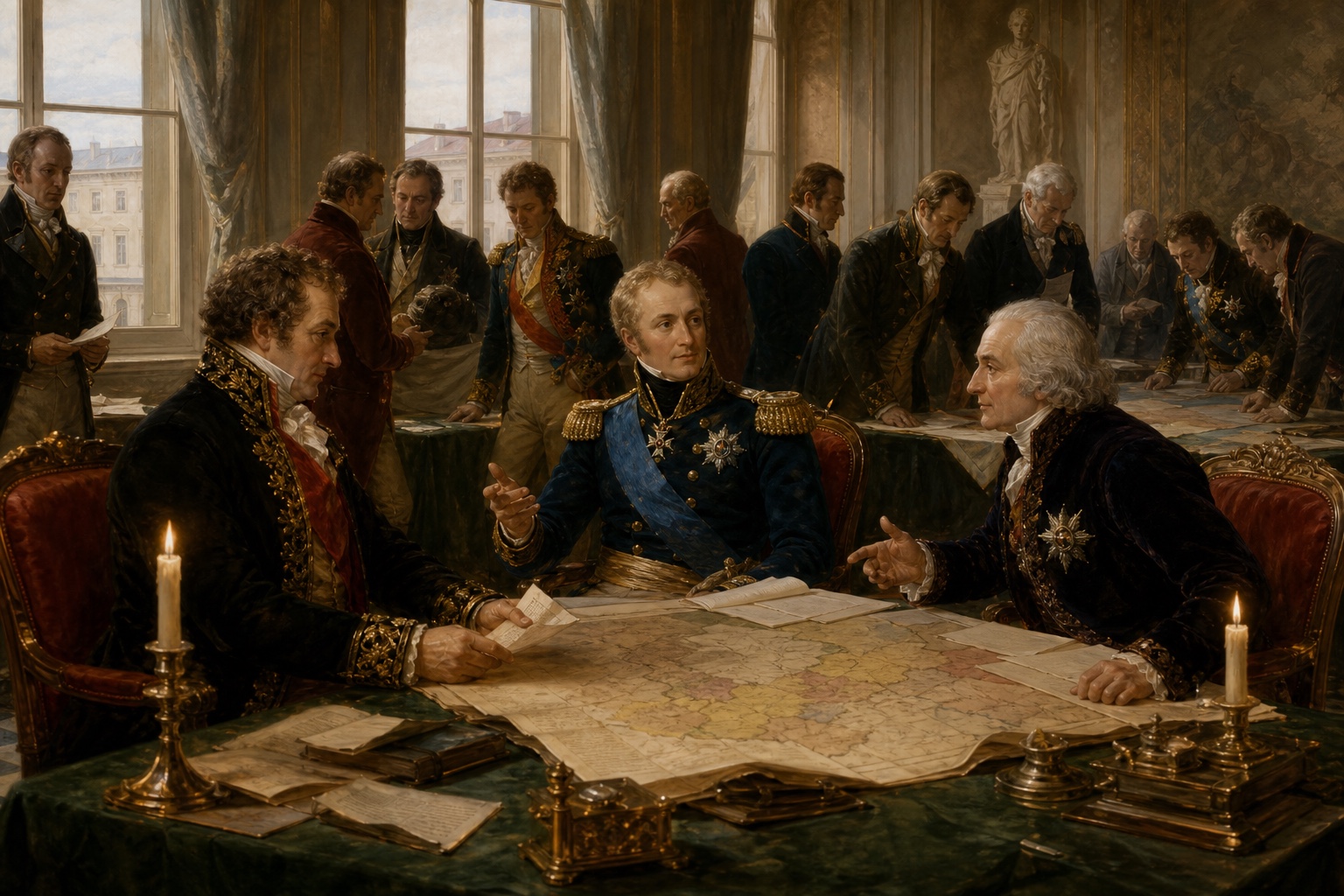 Illustrated reconstruction of the course of Congress of Vienna