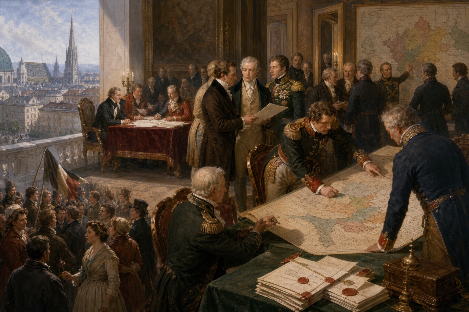 Illustrated reconstruction of the outcome of Congress of Vienna