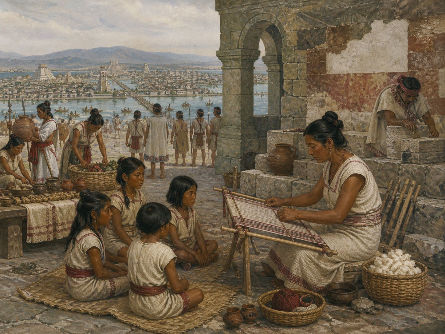 Indigenous women and children preserve textile and market knowledge while looking toward the lake city