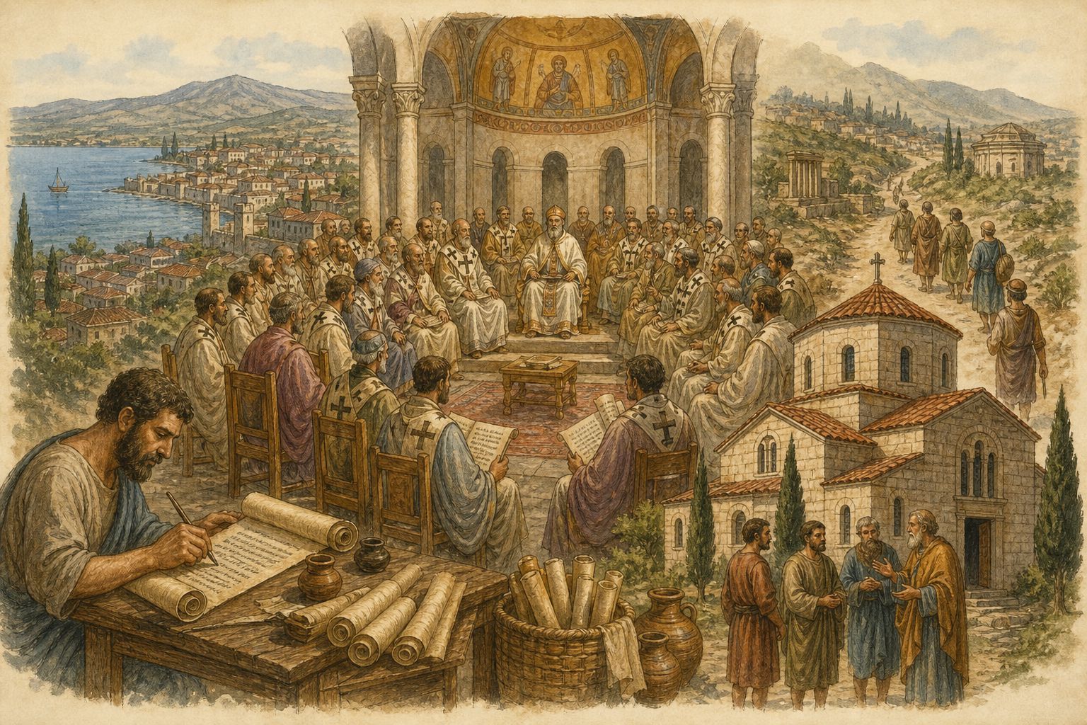 Historical reconstruction of “Council tradition continues at Chalcedon” in Council of Nicaea