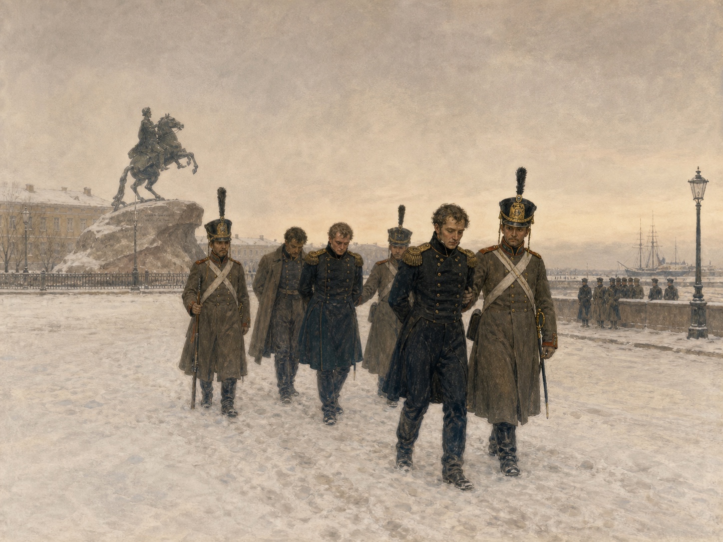 Historical reconstruction of Decembrist Revolt's immediate aftermath: Although suppressed and followed by repression, the revolt became a symbol in the history of Russian revolutionary thought.