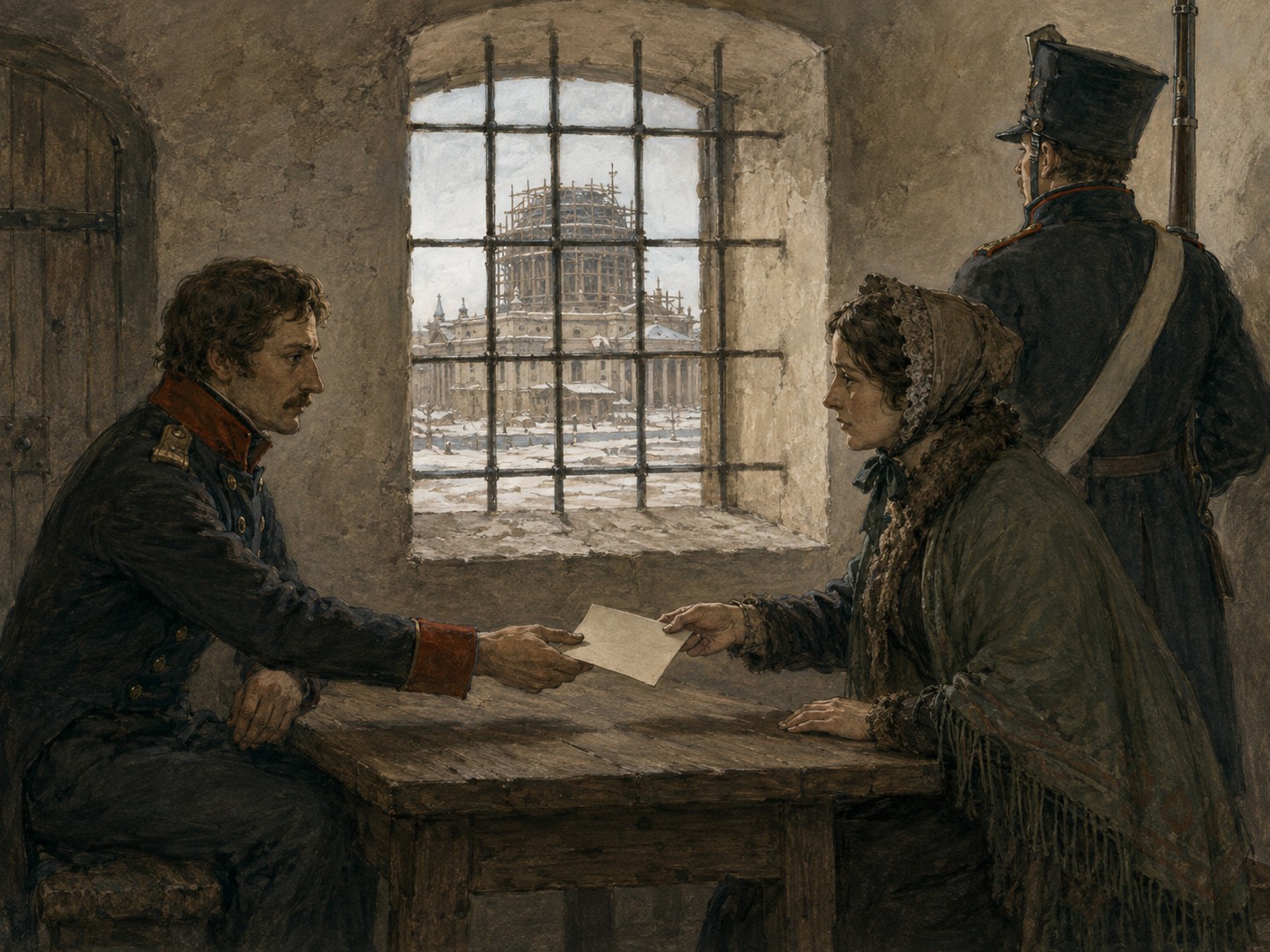 Historical reconstruction of Decembrist Revolt's long-term consequences: In the longer term, although suppressed and followed by repression, the revolt became a symbol in the history of russian revolutionary thought.