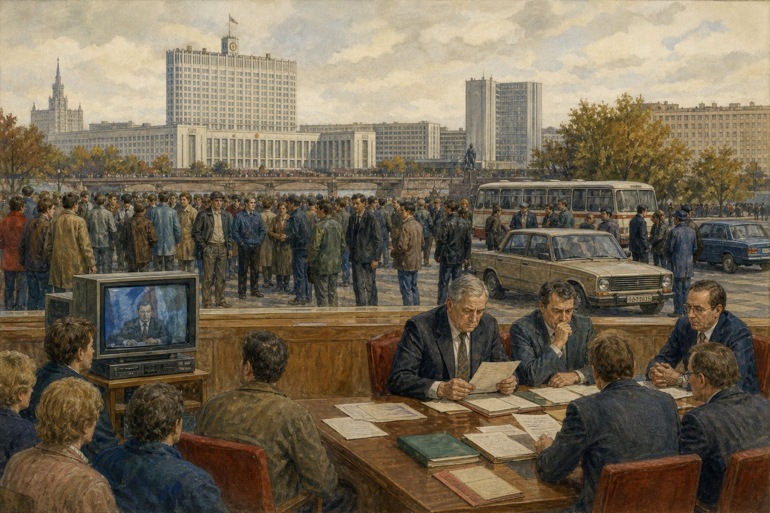 New documents and maps on a desk after the federation ends