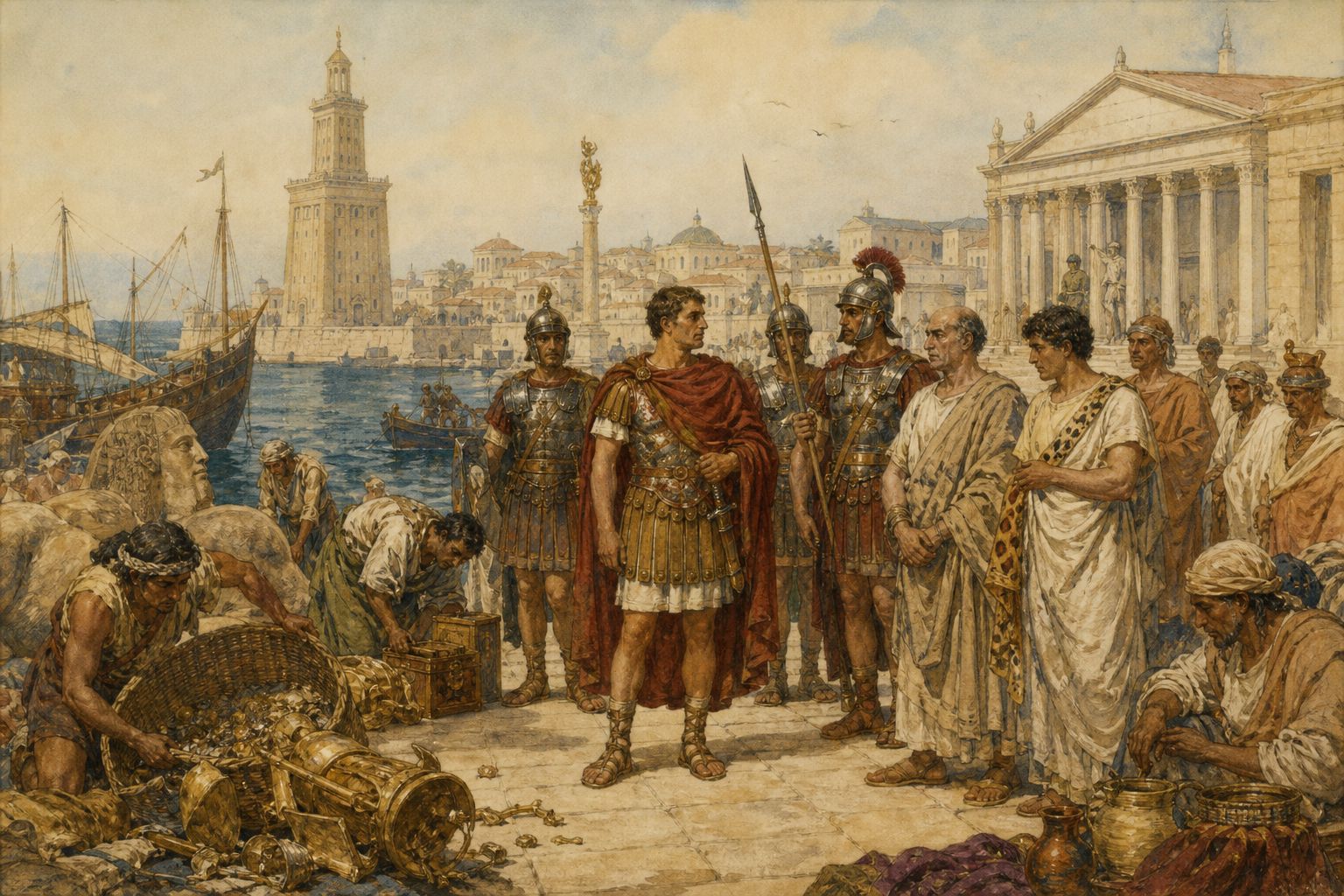 Historical reconstruction of the “Immediate aftermath” stage in Roman Annexation of Ptolemaic Egypt
