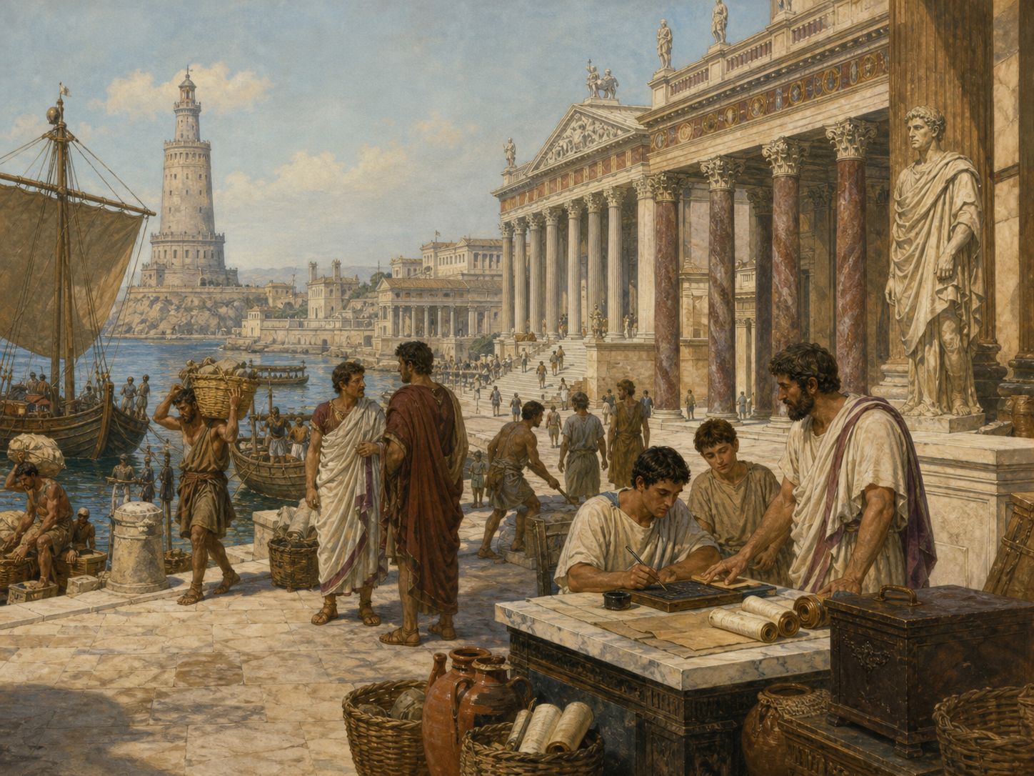 Historical reconstruction of Roman Annexation of Ptolemaic Egypt's long-term consequences: The annexation connected Egypt’s politics and grain supply to the Roman Empire and symbolized the end of an ancient kingdom.