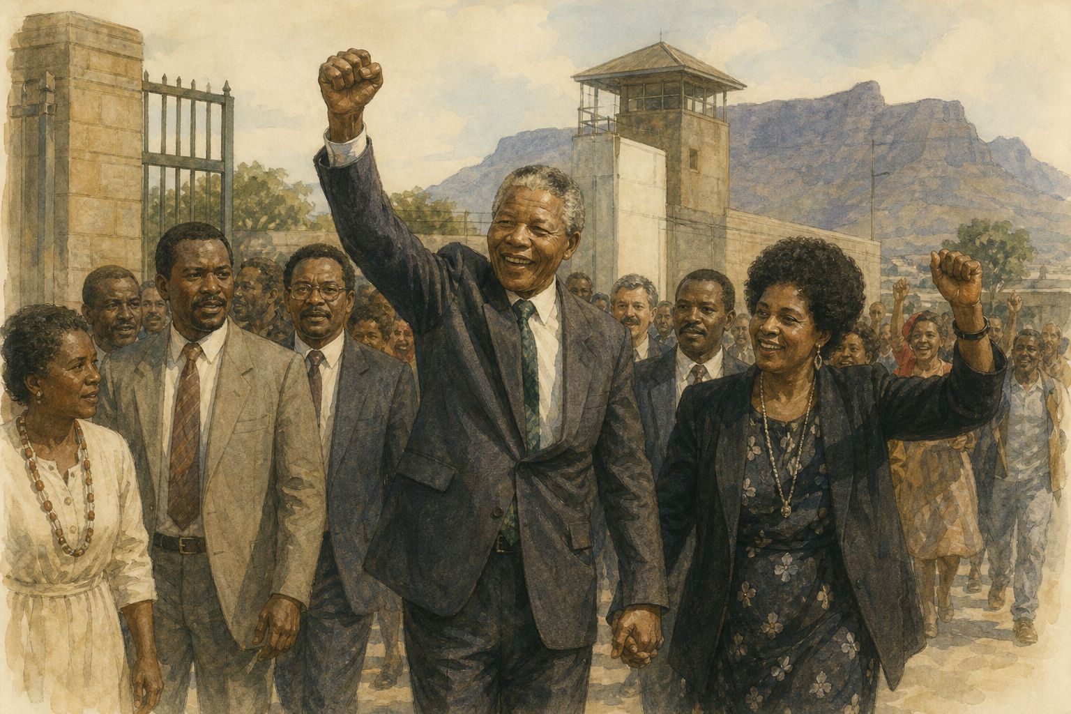 Historical reconstruction of the “Mandela’s release” stage in End of Apartheid