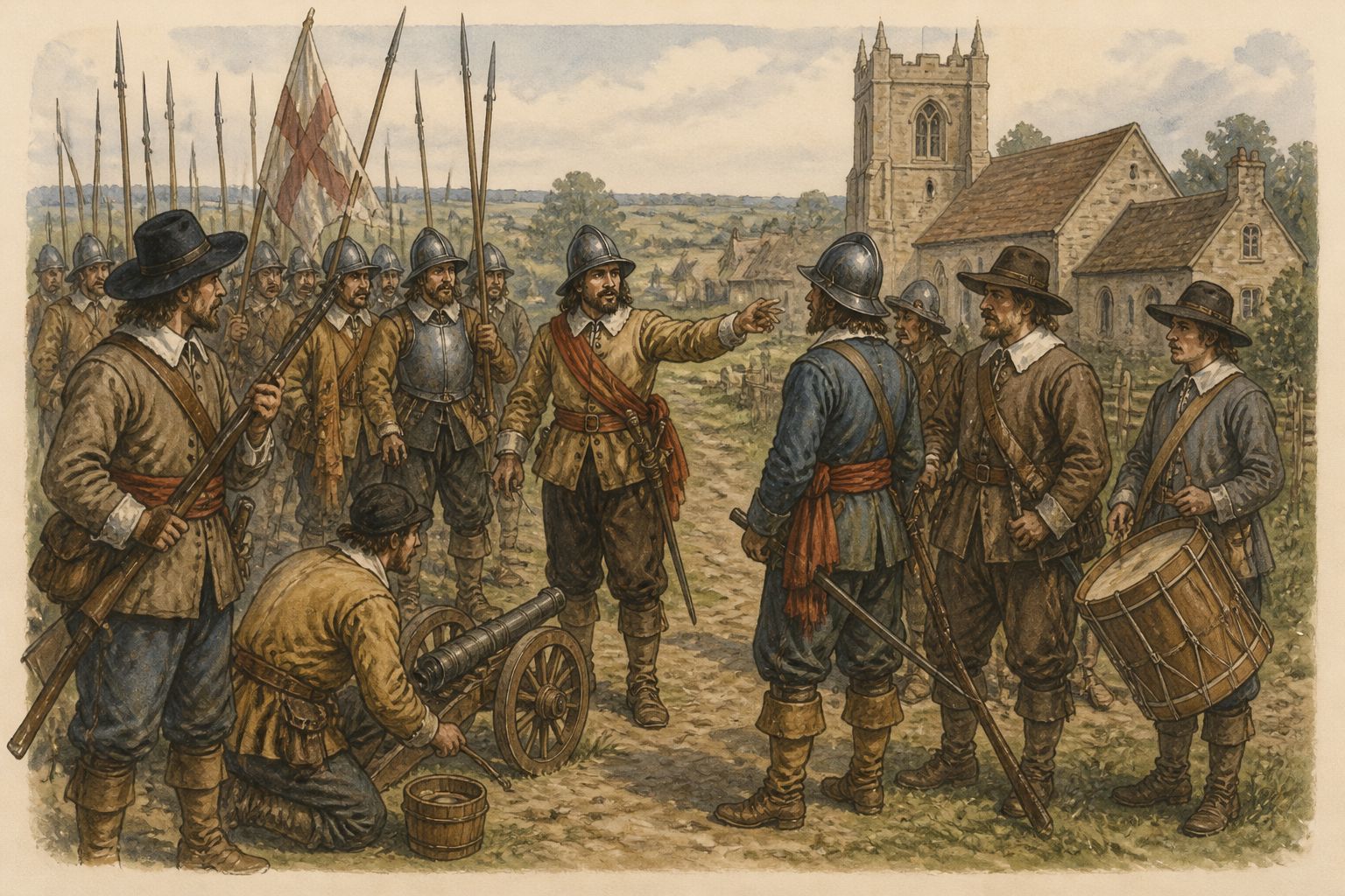 Historical reconstruction of the “English Civil War” stage in English Civil War