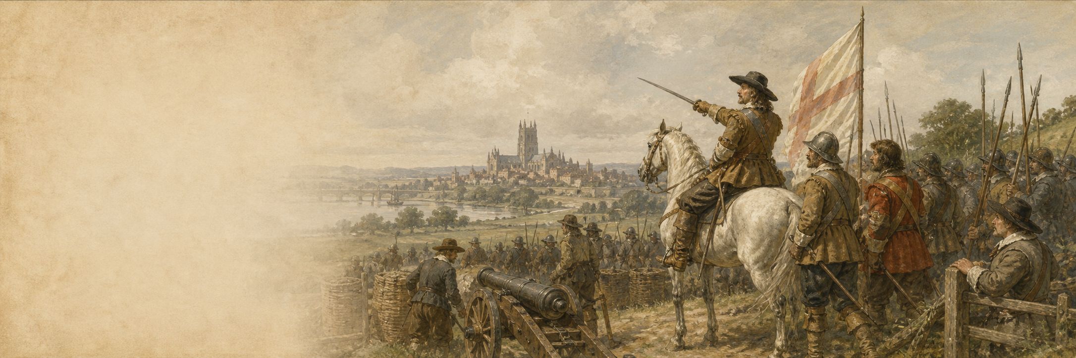 Historically grounded reconstruction of the setting and course of English Civil War