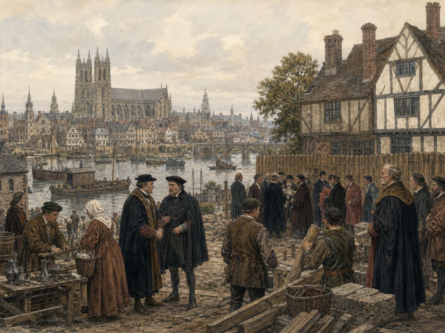 Historical reconstruction of English Reformation's background: Henry VIII’s marriage crisis deepened conflict with the papacy as crown and Parliament addressed ecclesiastical jurisdiction and property.