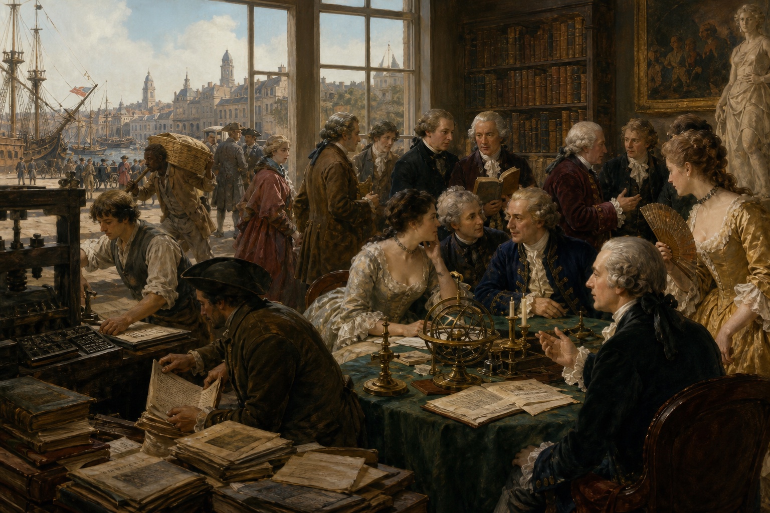 Illustrated reconstruction of the background of Age of Enlightenment