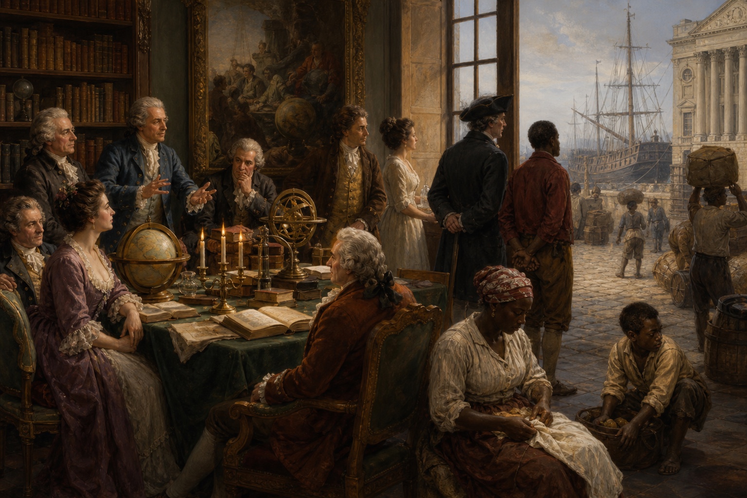 Illustrated reconstruction of the significance of Age of Enlightenment